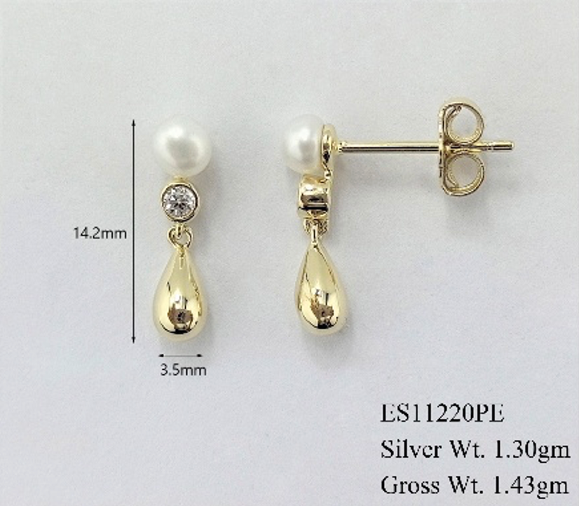Aretes Gota Perla