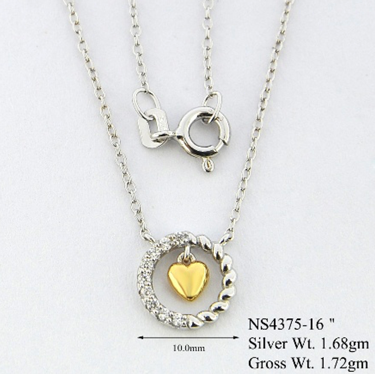 Collar Corona Corazón Bicolor